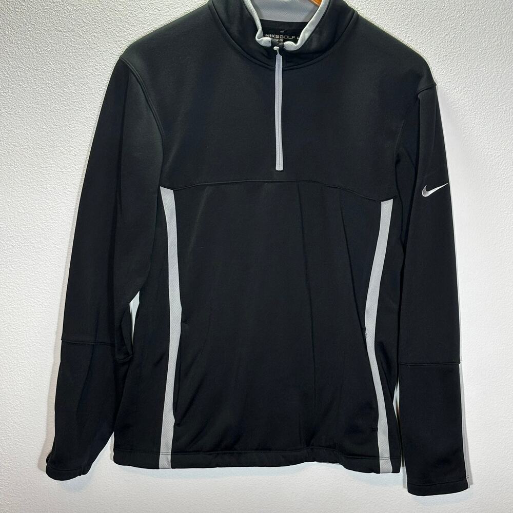 Nike Golf Therma-Fit 1/4 Zip Pullover Men’s Small Black Gray Athletic Jacket